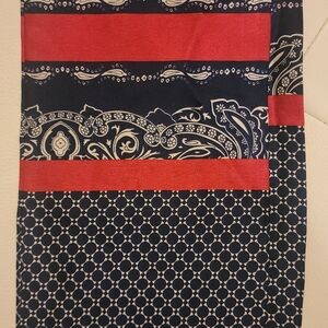Red and Blue Patterned Fabric